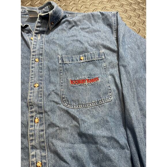 Vintage 1992 Acme Clothing Co. Looney Tunes Embroidered Button Up Shirt Small - Picture 6 of 10